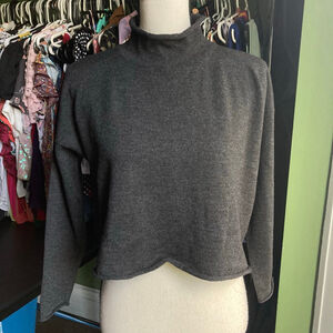 Women's 100% Virgin Wool Italian Sweater Gray Size L/XL